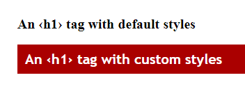 H1 tags with and without custom styling